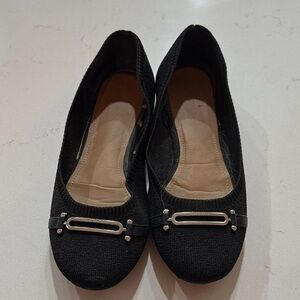 Nautica Black Flats with Silver Accents